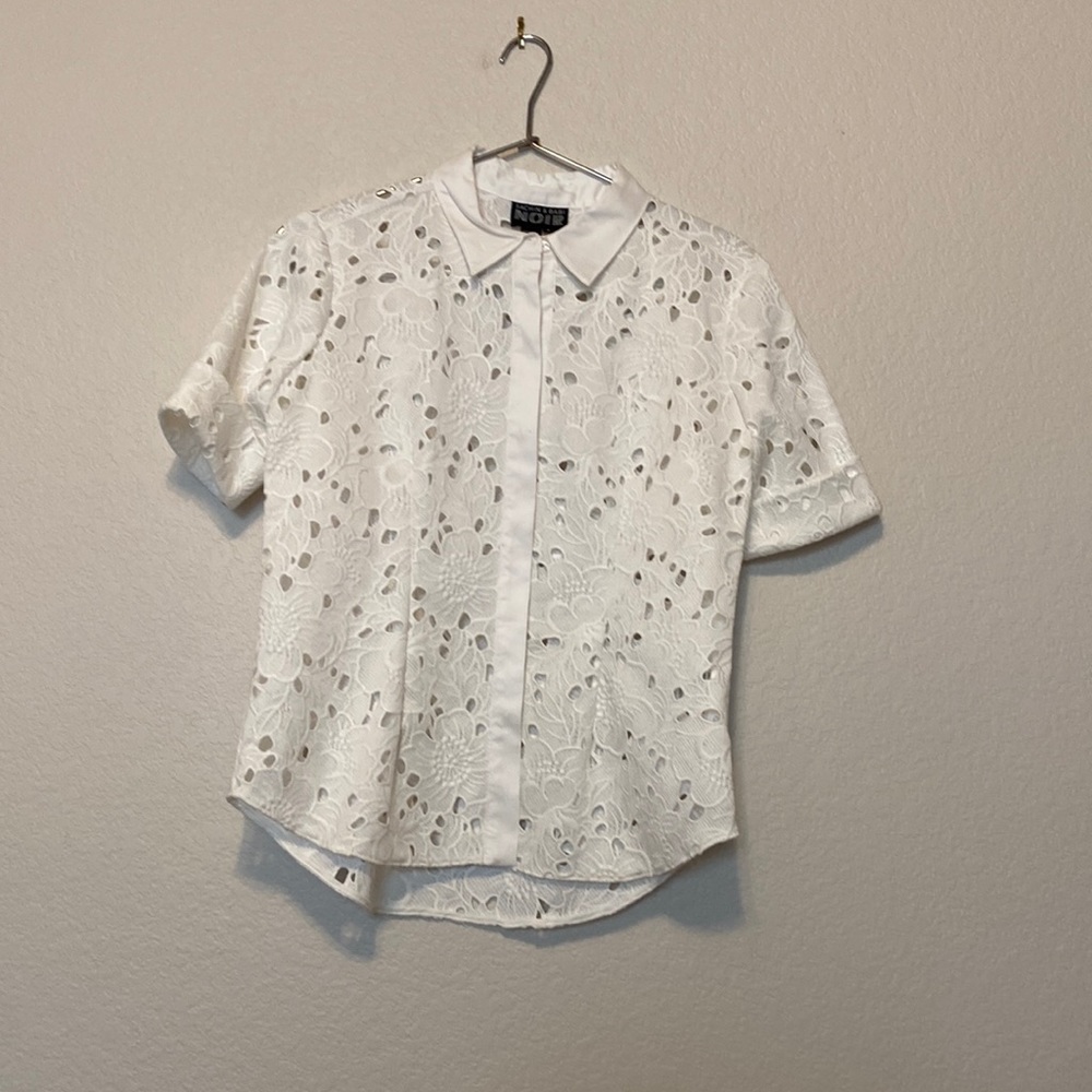 Sachin & Babi Noir eyelet white  blouse
